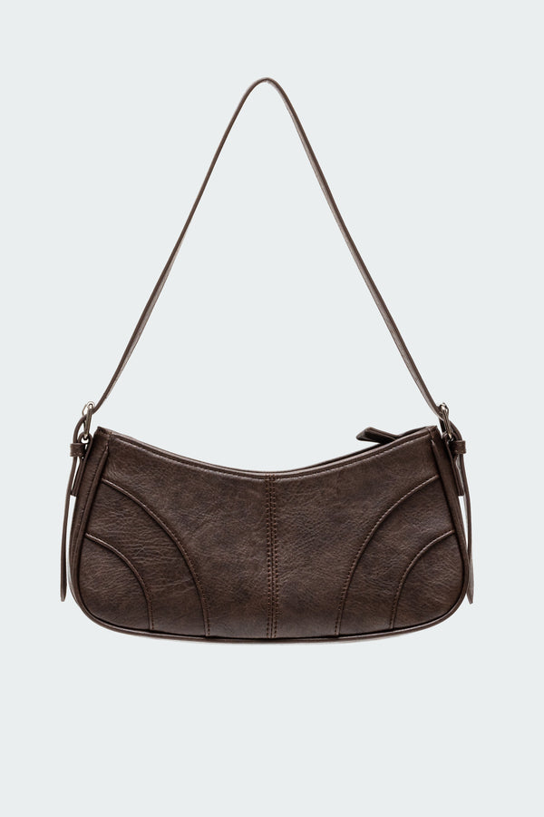 Curved Stitch Faux Leather Bag view 2