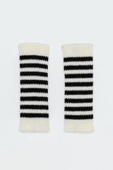 Striped Knit Fingerless Gloves