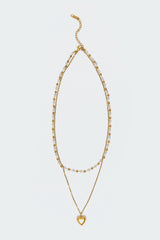 Heart & Pearl Layered Necklace