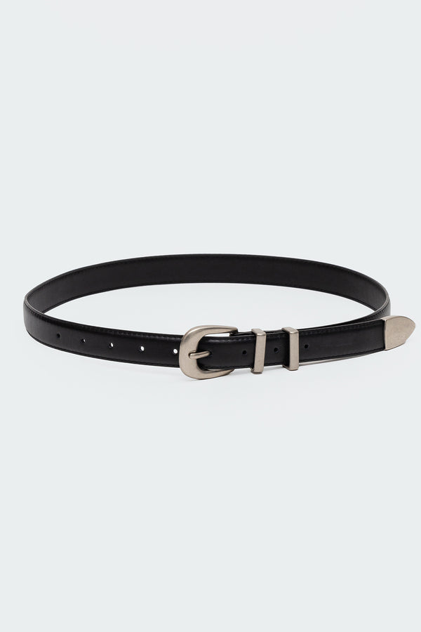 Basic Buckle Faux Leather Belt view 2