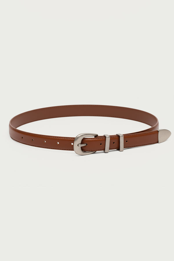 Basic Buckle Faux Leather Belt view 2