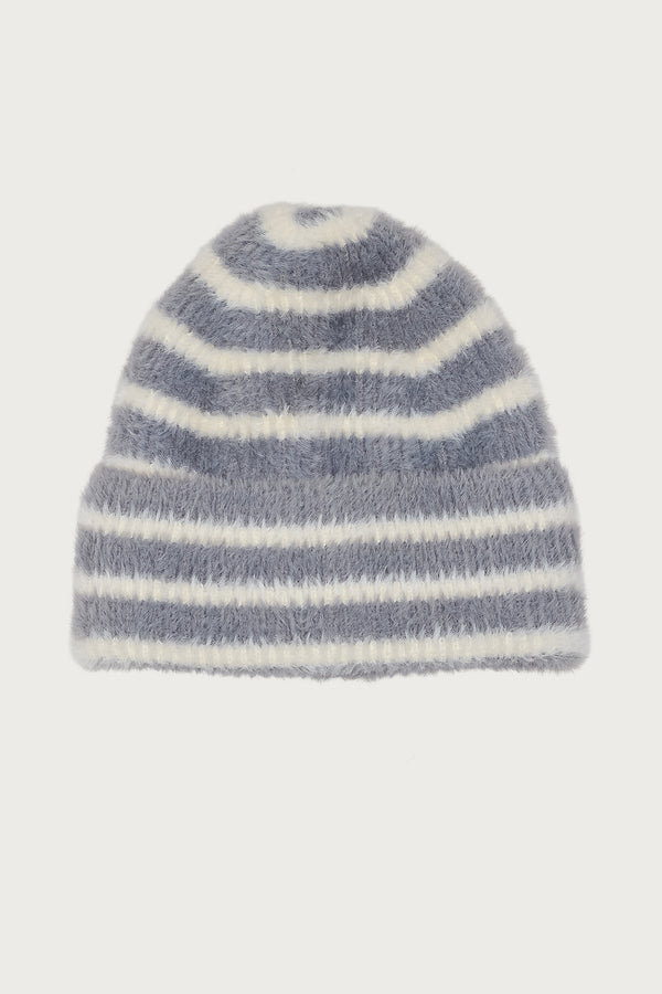 Striped Fuzzy Knit Beanie view 2