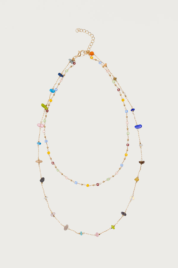 Layered Mixed Stone Necklace view 2