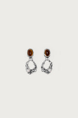 Faux Tiger Eye Abstract Earrings