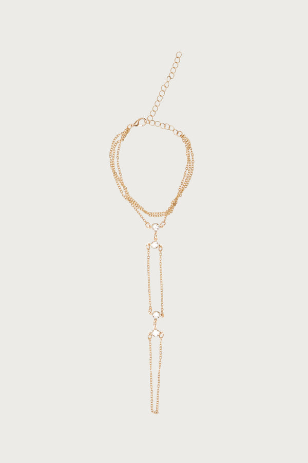 Rhinestone Layered Hand Chain view 2