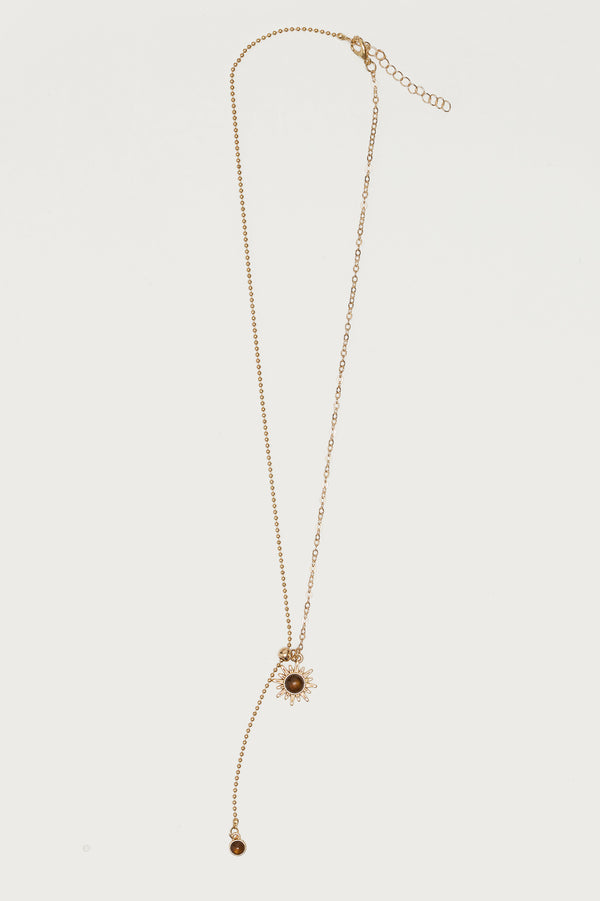 Sun Gemstone Cascading Chain Necklace view 2