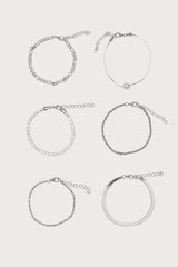 Faux Diamond & Pearl Chain Bracelet Pack