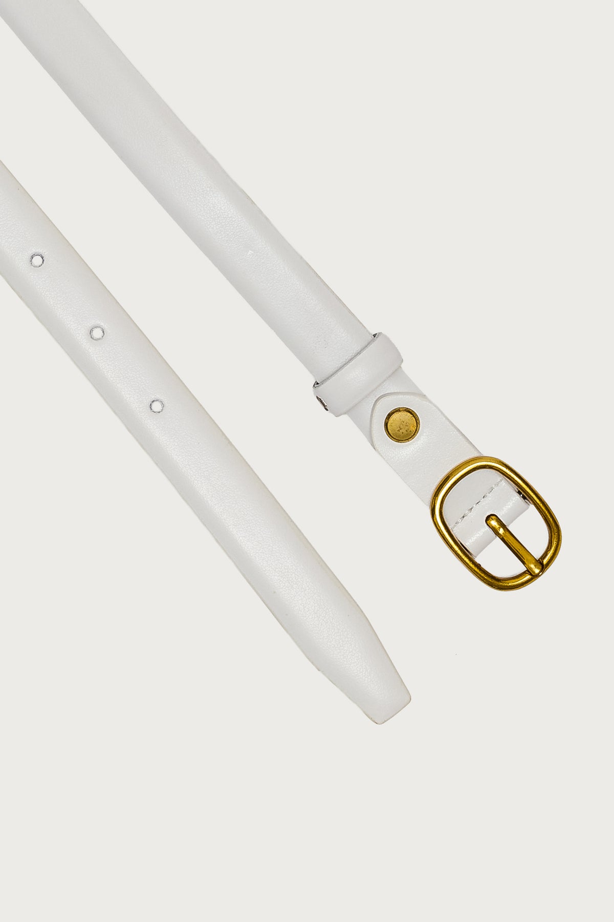 Oval Buckle Faux Leather Belt