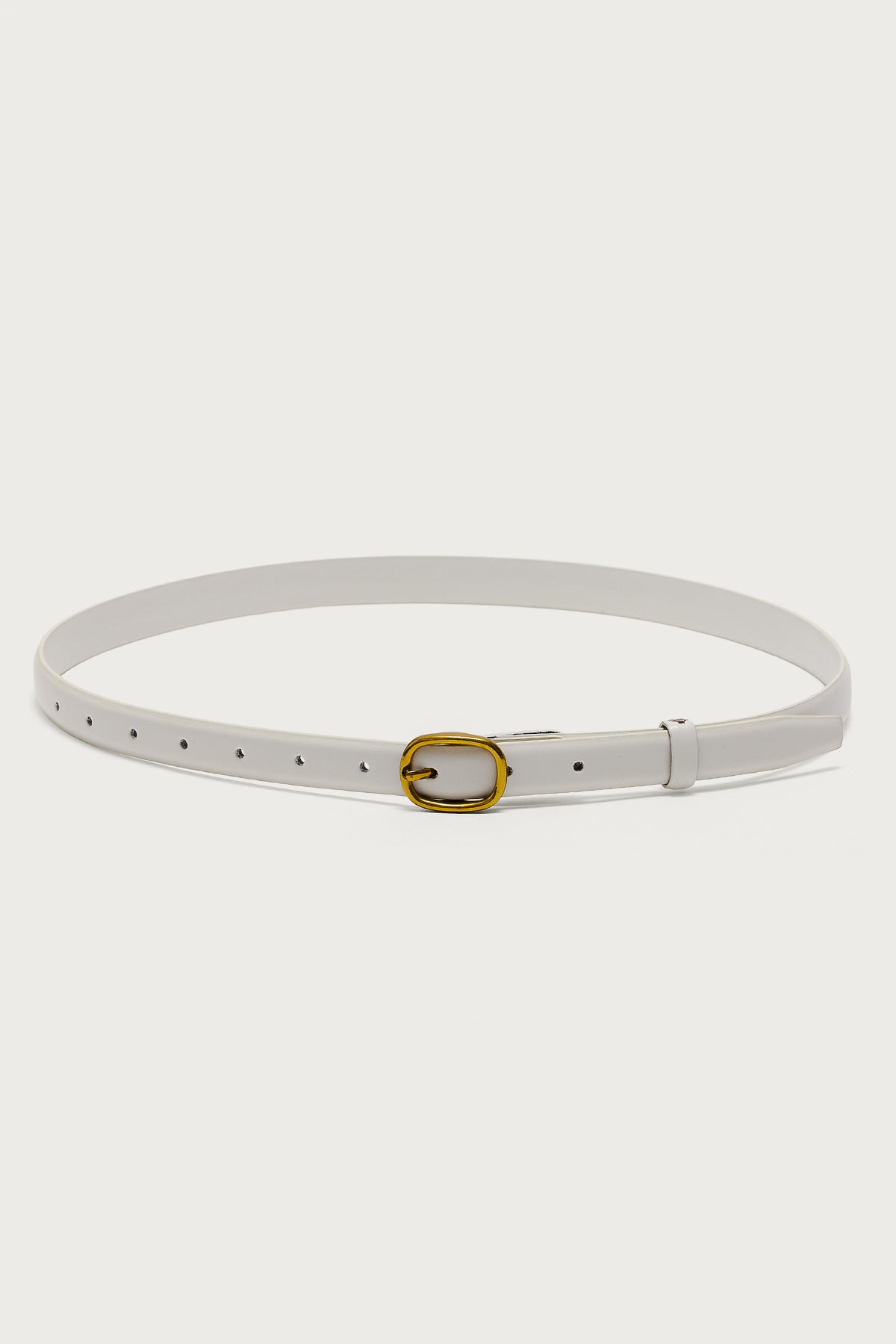 Oval Buckle Faux Leather Belt