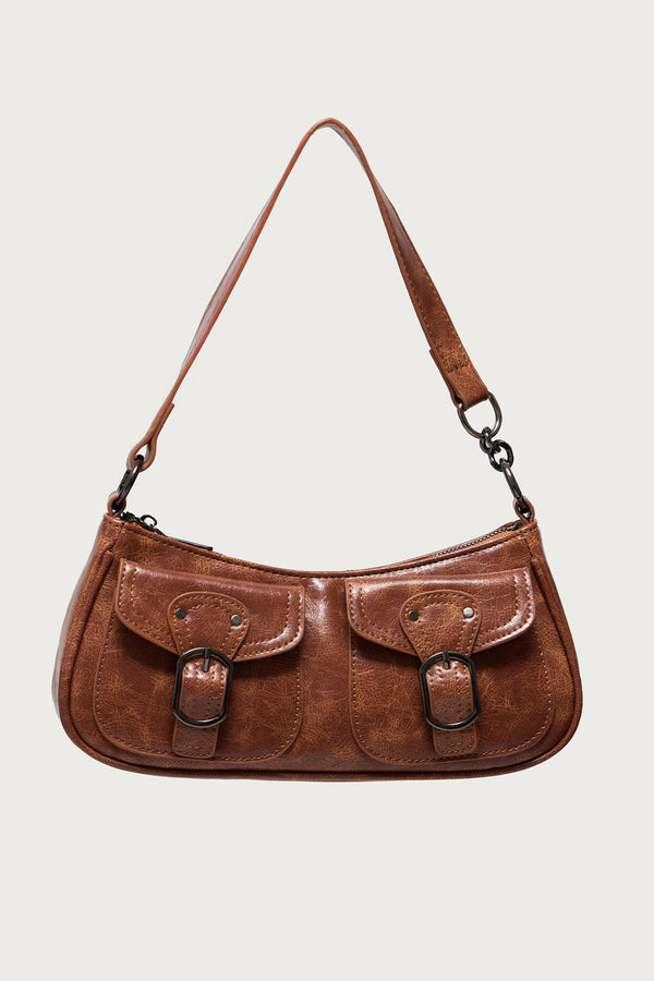 Distressed Faux Leather Buckle Bag view 2