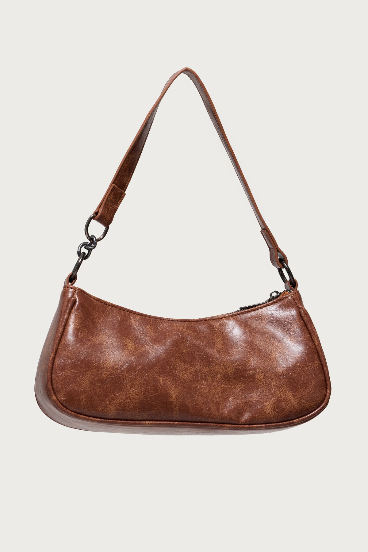 Distressed Faux Leather Buckle Bag