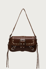 Stud & Buckle Faux Leather Bag