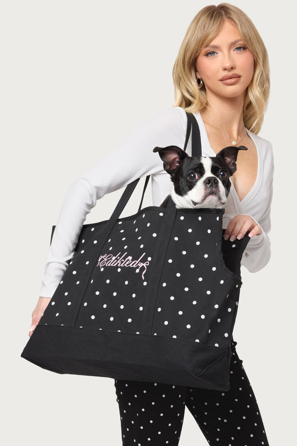 Polka Dot Pet Carrier Tote Bag view 1