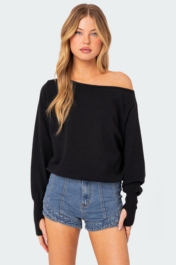 Off Shoulder Oversized Sweater view 1