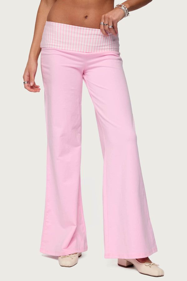 Meshey Striped Foldover Pants view 2
