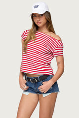 Aretha Striped Off Shoulder Top