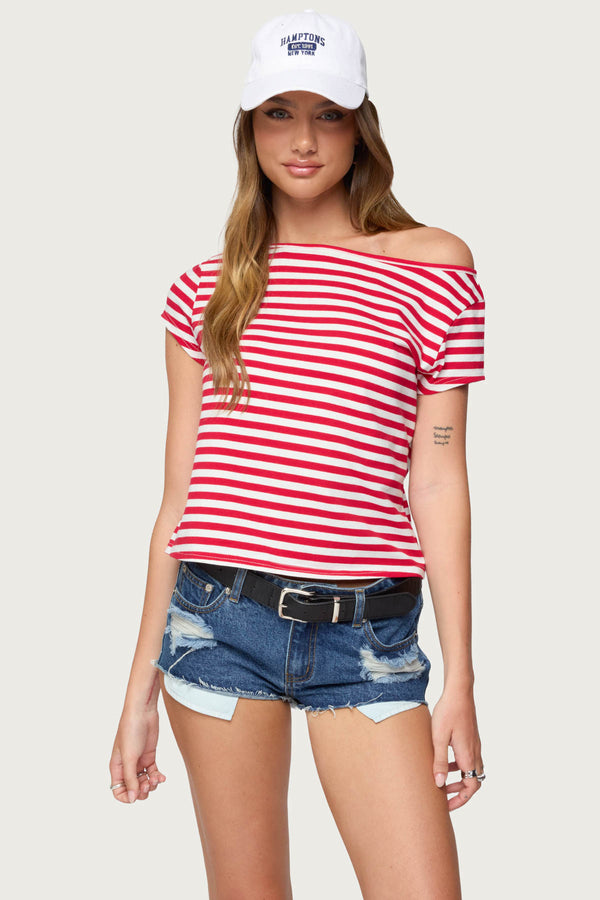 Aretha Striped Off Shoulder Top view 1