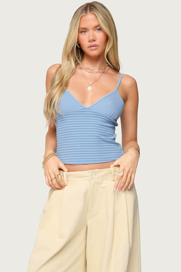Hemsley Striped Ribbed Tank Top view 1