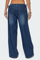 Katt Lace Up Low Rise Baggy Jeans