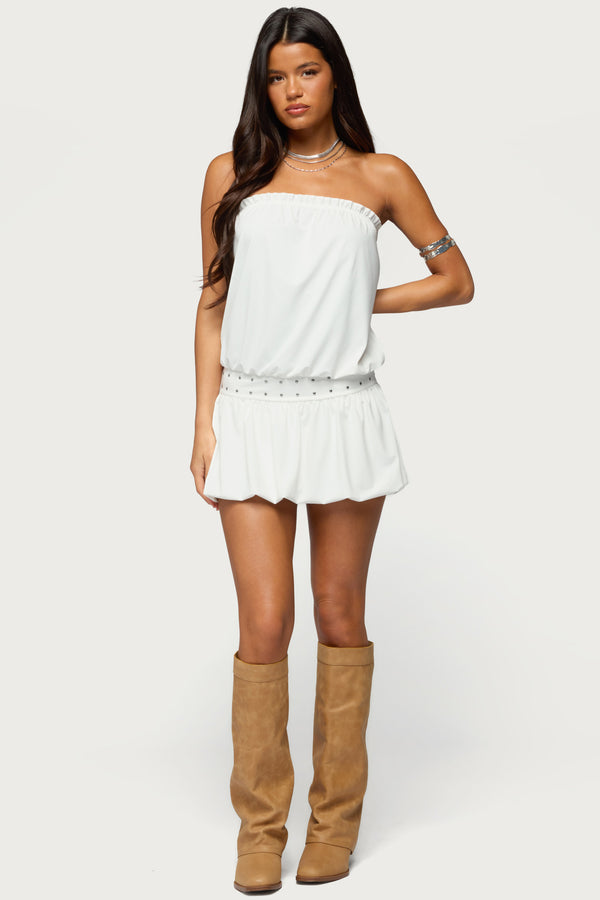 Layton Studded Strapless Bubble Mini Dress view 2