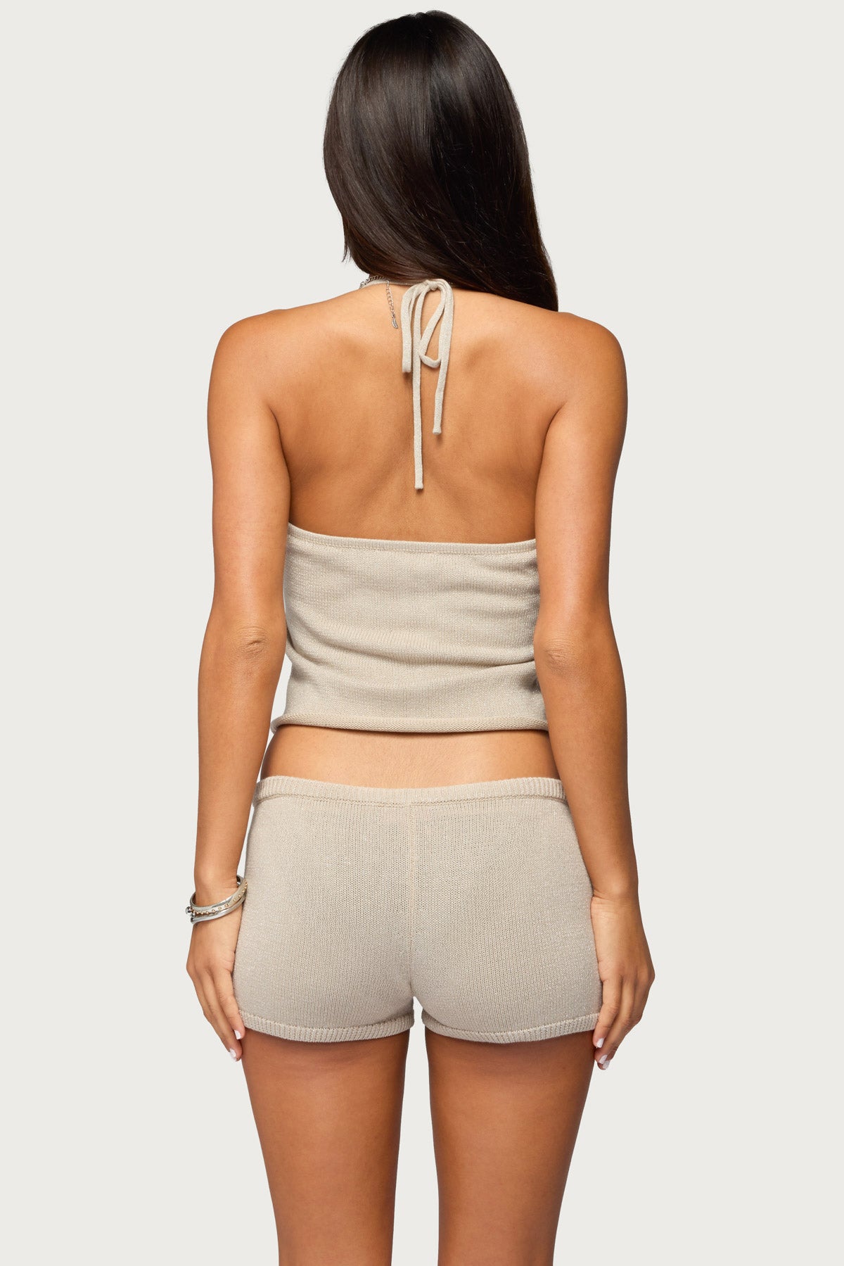 Nicca Iridescent Knit Halter Top