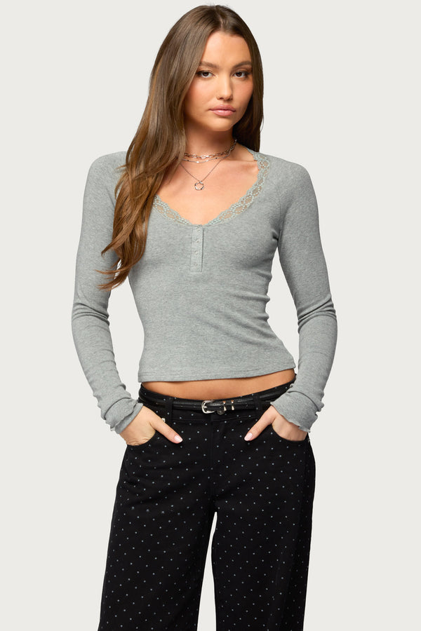 Shanah Lacey Henley Top view 1