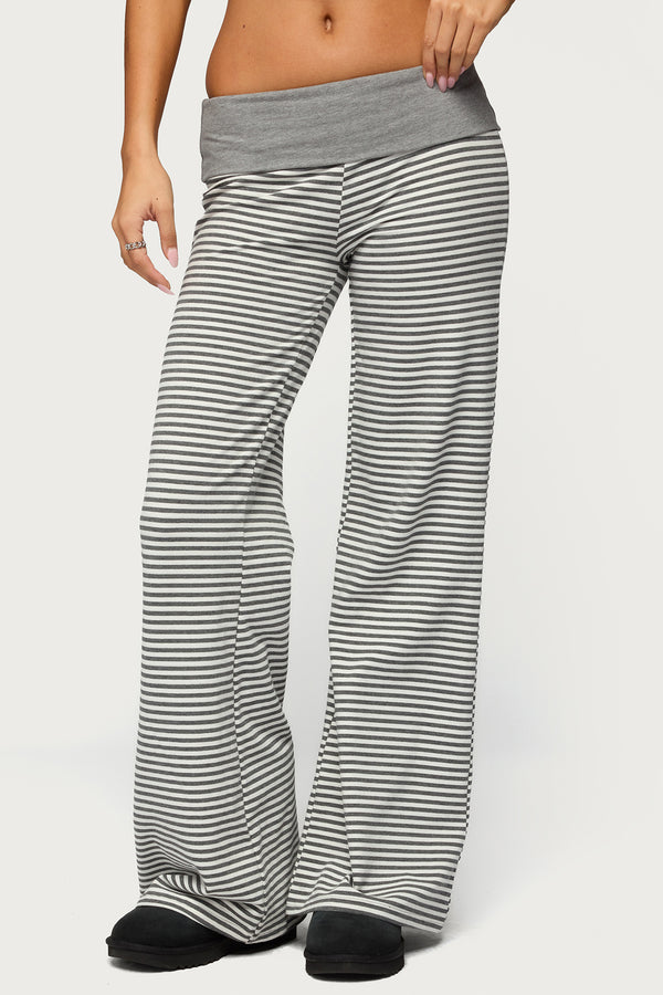 Meggy Striped Foldover Pants view 2