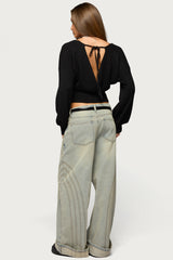 Cuffed Low Rise Baggy Jeans