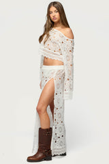 Milana Sheer Lace Off Shoulder Top