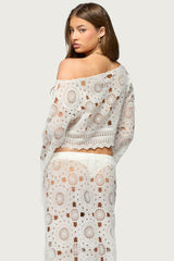 Milana Sheer Lace Off Shoulder Top