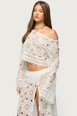 Milana Sheer Lace Off Shoulder Top