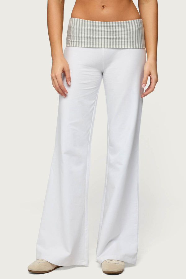Meshey Striped Foldover Pants view 2