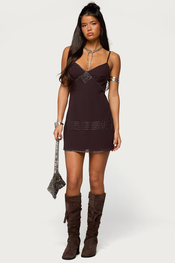 Raquelle Beaded Mini Dress view 1