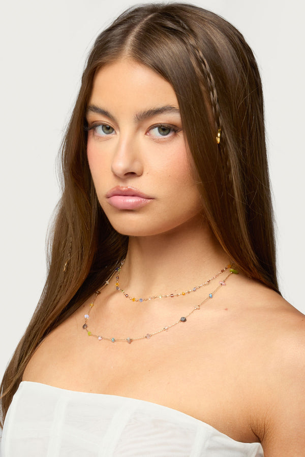 Layered Mixed Stone Necklace view 1