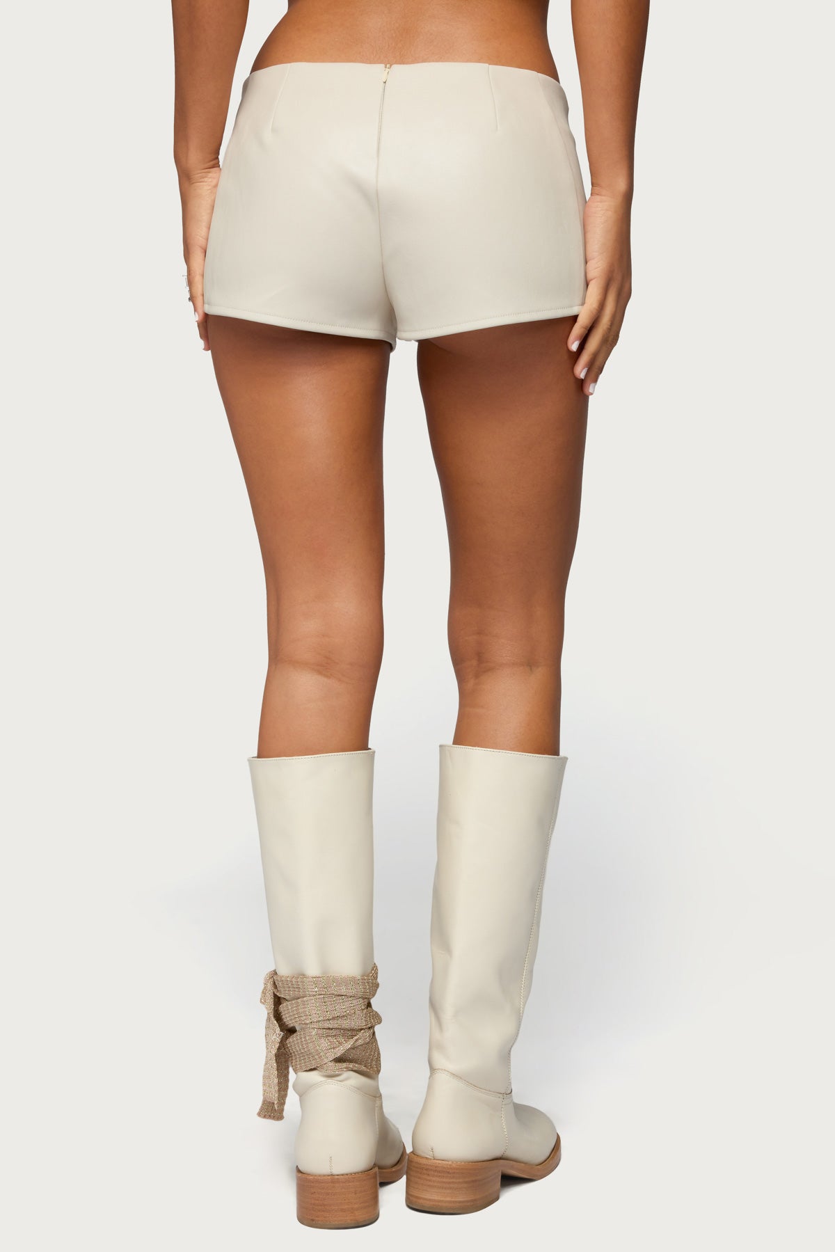 Wilde Lace Up Faux Leather Shorts