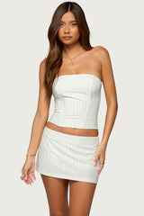 Maeve Pinstripe Strapless Corset