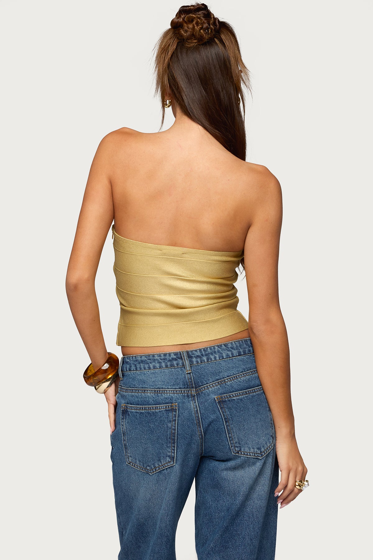 Cecilea Metallic Bandage Tube Top