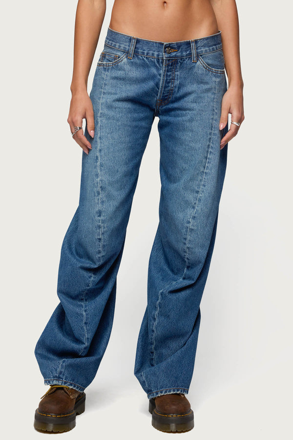 Maiah Low Rise Barrel Jeans view 2
