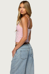 Emilea  V Neck Striped Tank Top