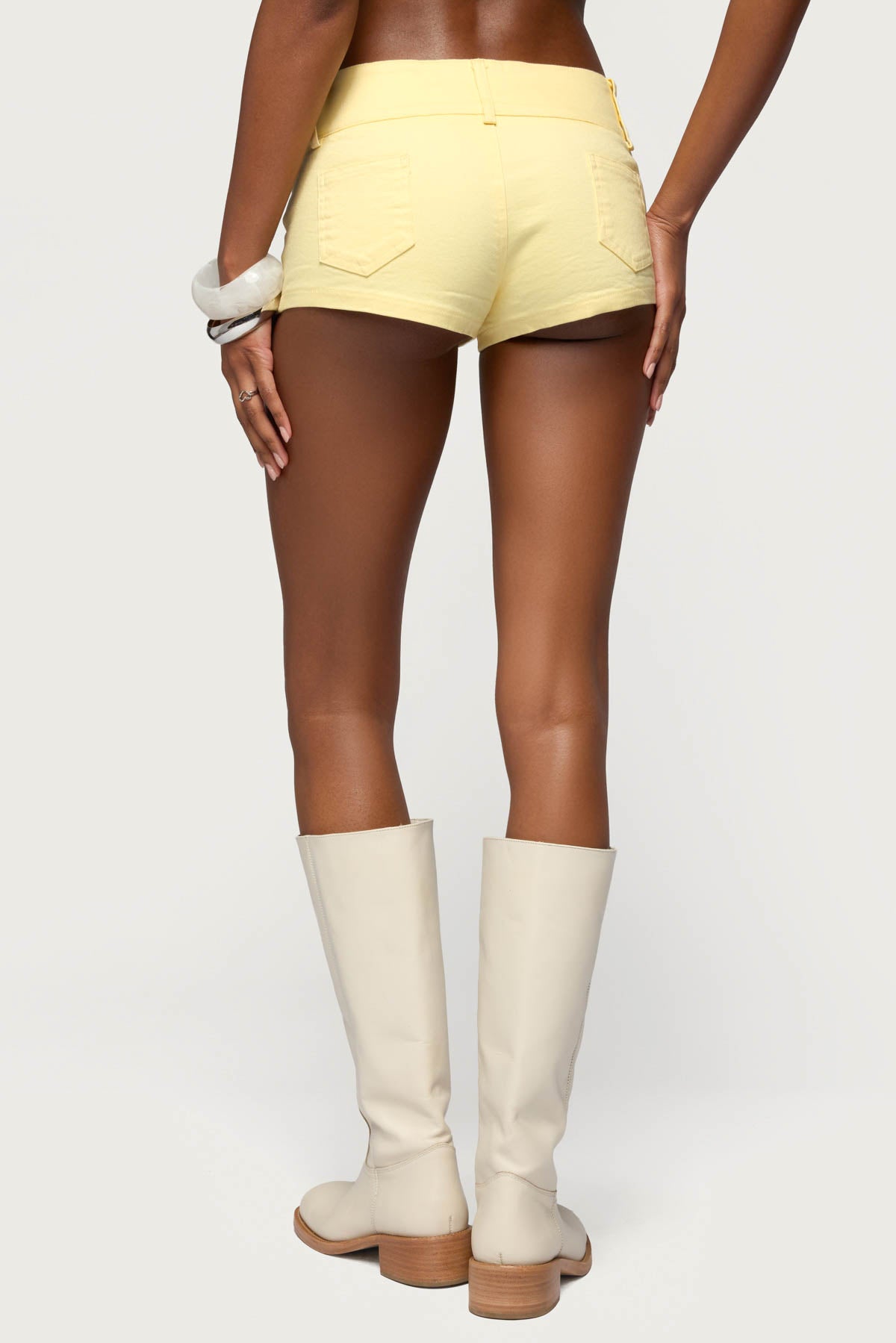 Studded Belt Denim Micro Shorts