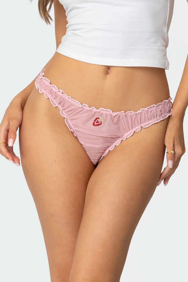 Berry Babe Sheer Mesh Thong view 1