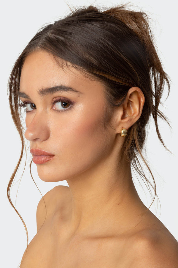 Half Hoop Chunky Stud Earrings view 1