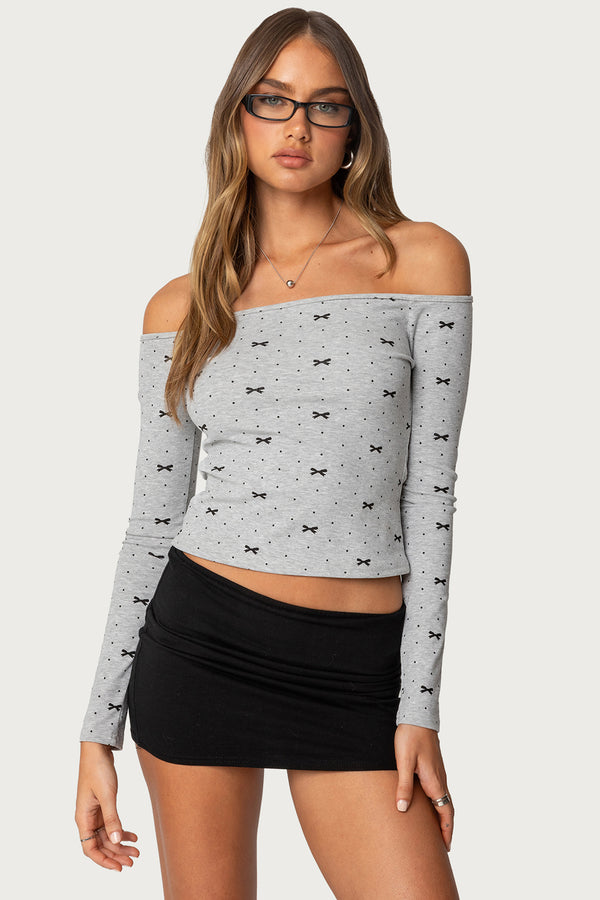 Ryna Bows & Dots Off Shoulder Top view 1