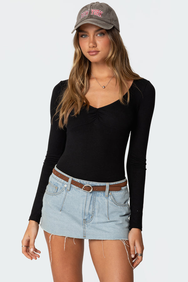 Jonah Long Sleeve V Neck Bodysuit view 1