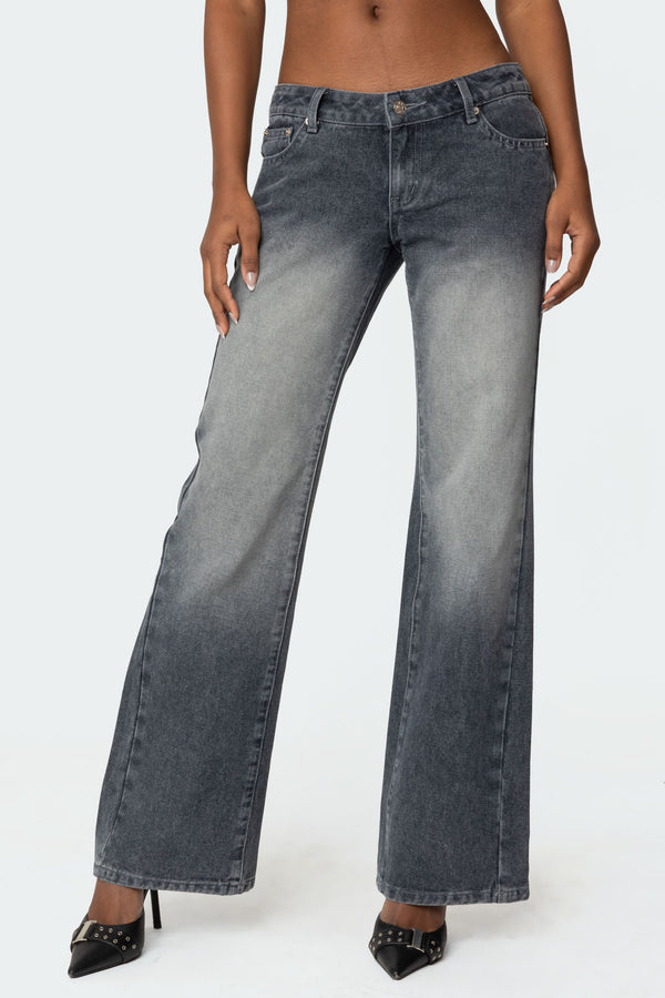 Alysse Washed Low Rise Baggy Jeans view 2