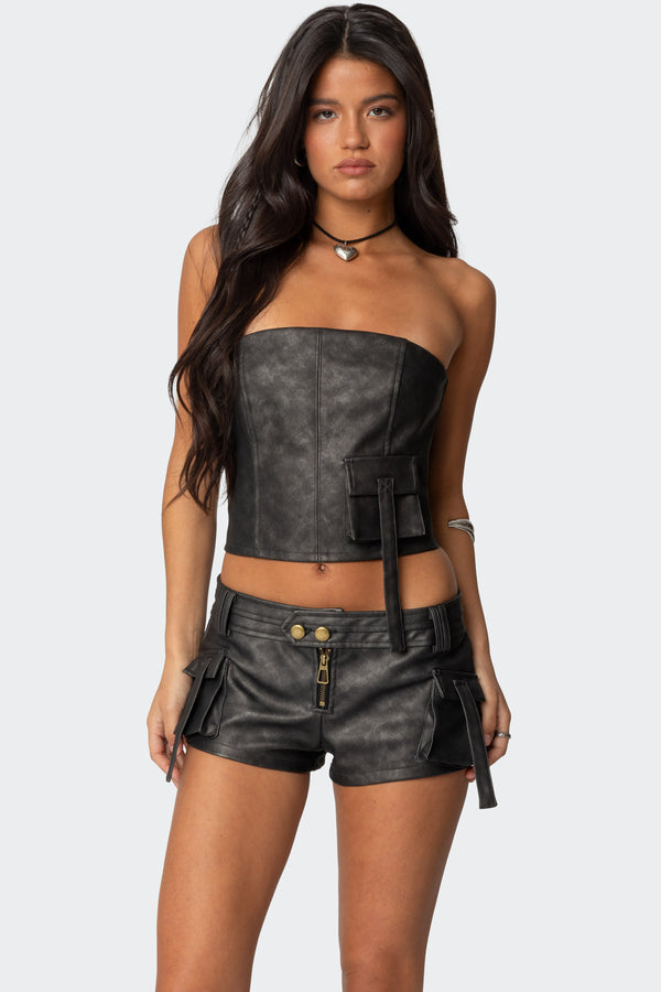 Ryan Faux Leather Cargo Corset view 1