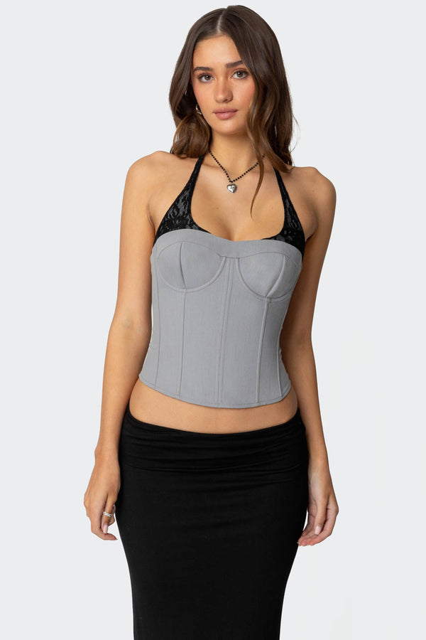Jara Layered Lace Halter Corset view 1