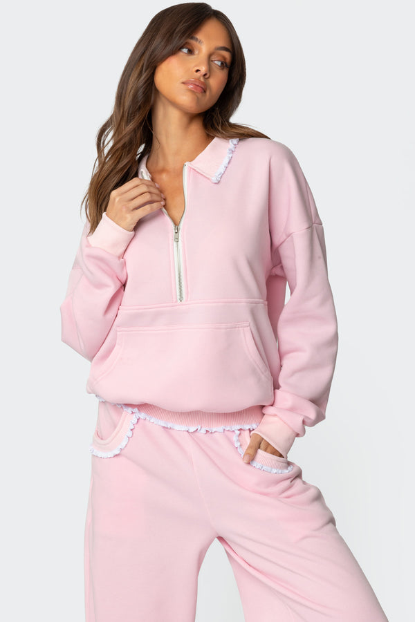Ashtin Ruffle Trim Sweatshirt view 1