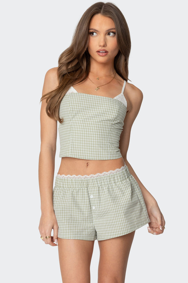 Lenorah Layered Gingham Top view 1