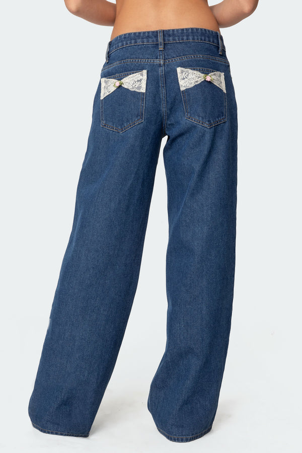 Lacey Pocket Low Rise Baggy Jeans view 2